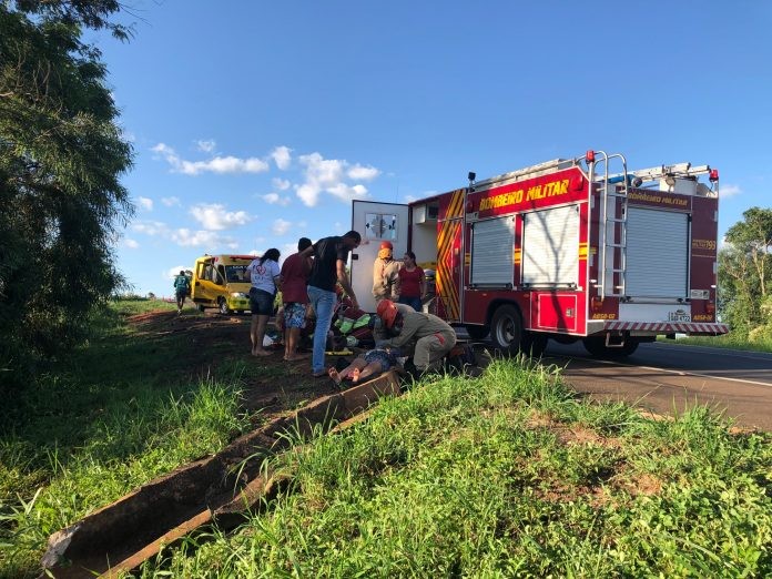 Veículo com moradores de Naviraí tem Saída de pista e deixa duas pessoas feridas na BR-163