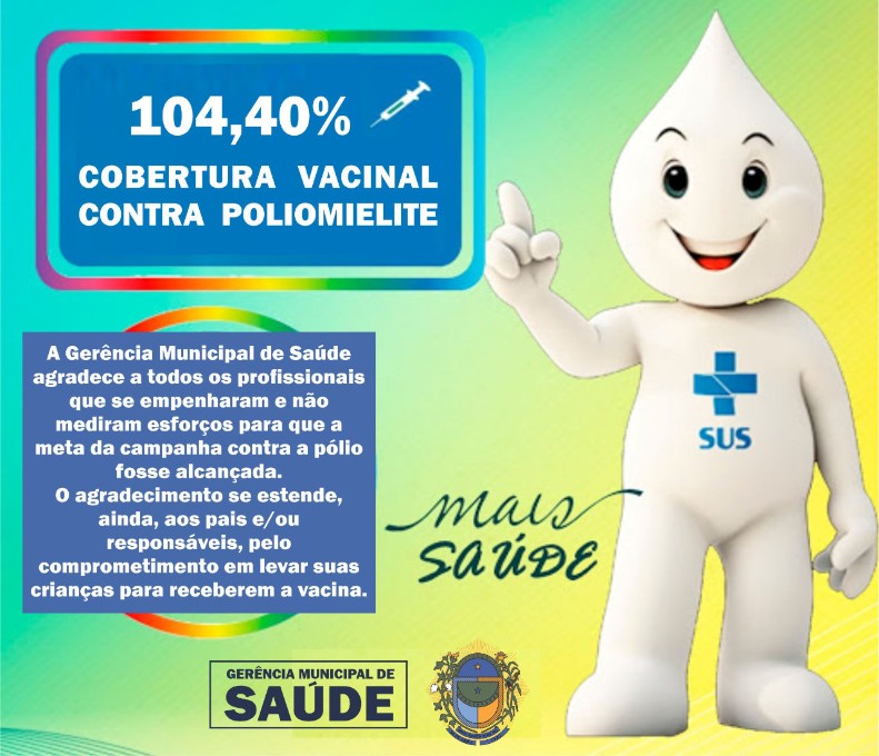 Novo Horizonte do Sul atinge mais de 100% da meta de vacinação contra Poliomielite