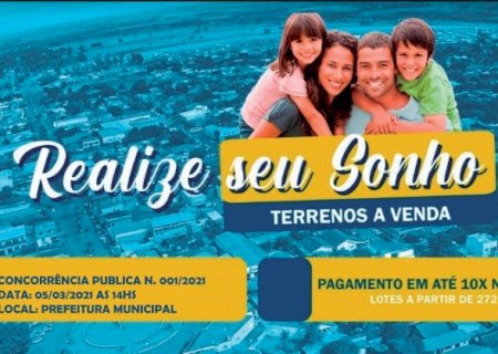 DIA 05 ACONTECE A CONCORRÊNCIA PÚBLICA DE VENDAS DE TERRENOS PELA PREFEITURA MUNICIPAL