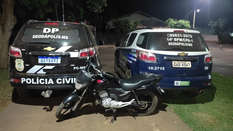Deodápolis - Policia Militar apreende menores por receptação de moto furtada em Ivinhema.