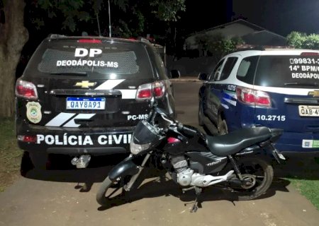 Deodápolis - Policia Militar apreende menores por receptação de moto furtada em Ivinhema.