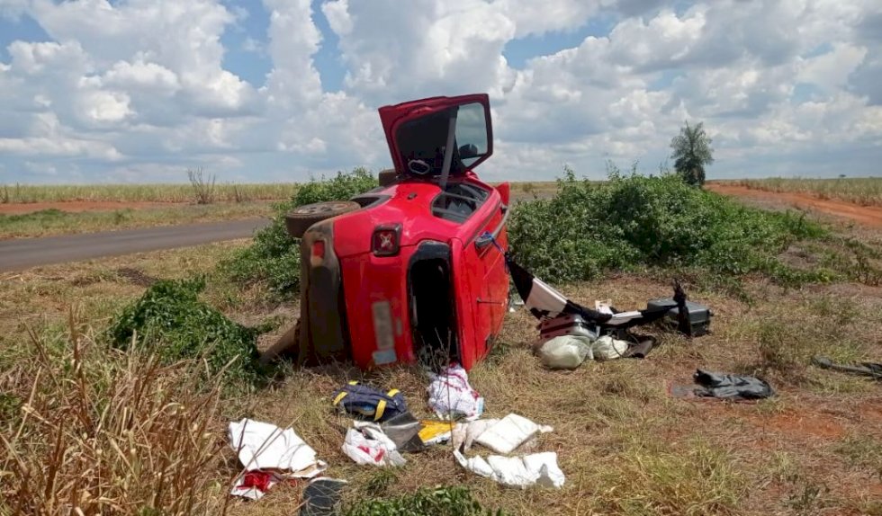 Idosa morre após veículo capotar na MS-141 entre Naviraí e Ivinhema