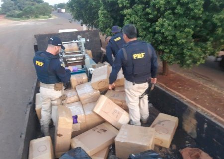 PRF apreende 1,8 tonelada de maconha e munições em Nova Alvorada do Sul