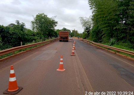 Ponte sobre Rio Dourados foi recuperada e vai ser liberada neste sábado.