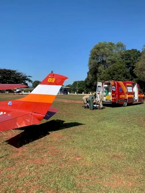 Homem fica ferido ao cair de cavalo e é socorrido por aeronave do Corpo de Bombeiros