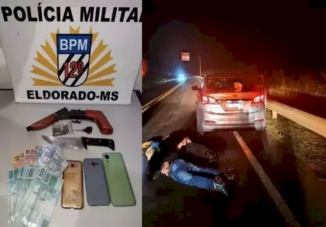 Homens invadem casa, assaltam casal de idosos e são presos a caminho do Paraguai .