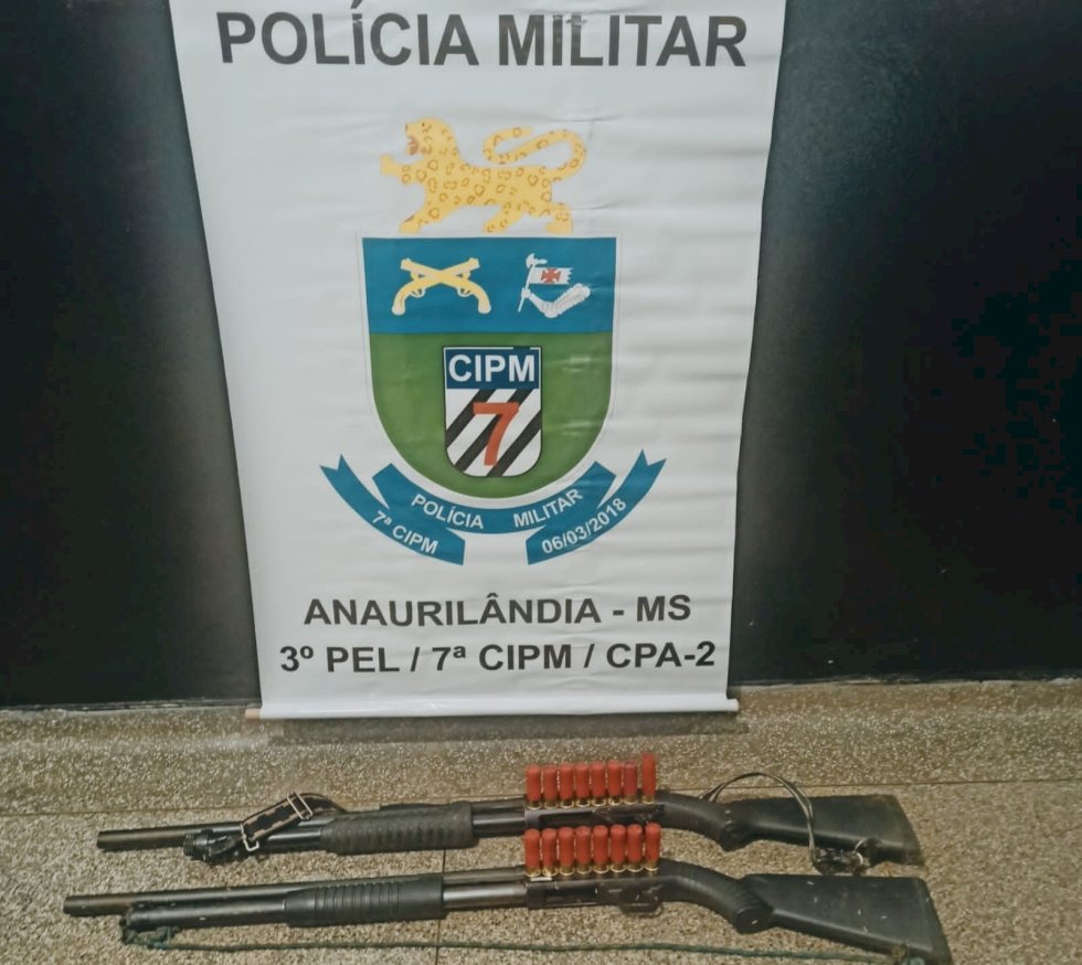 Polícia Militar apreende armas de fogo e prende homem por homicídio culposo na região de Anaurilândia.
