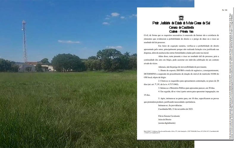 Justiça suspende doação de imóvel público para supermercado em Cassilândia