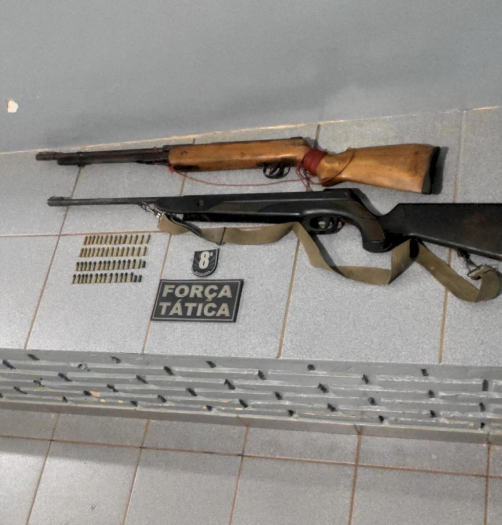 Força Tática do 8ºBPM prende dois homens com duas armas de fogo ilegais em Batayporã