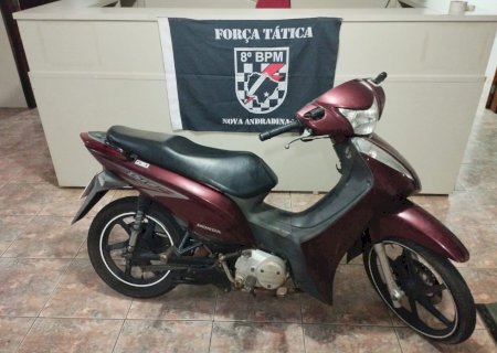Polícia Militar recupera, em Nova Andradina, motocicleta furtada no município de Rosana/SP