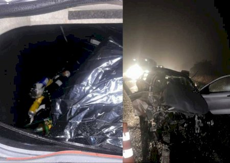Acidente na BR-163 deixou duas pessoas mortas; carro tinha bebidas alcoólicas