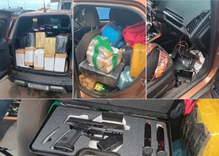 Após perseguição, PRF apreende droga, arma e recupera carro roubado em Nova Andradina