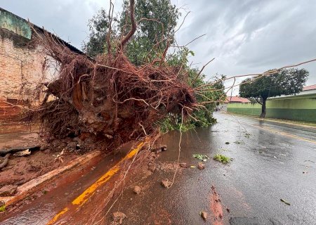Forte chuva alaga avenidas e deixa rastro de destruição em Nova Andradina e Batayporã