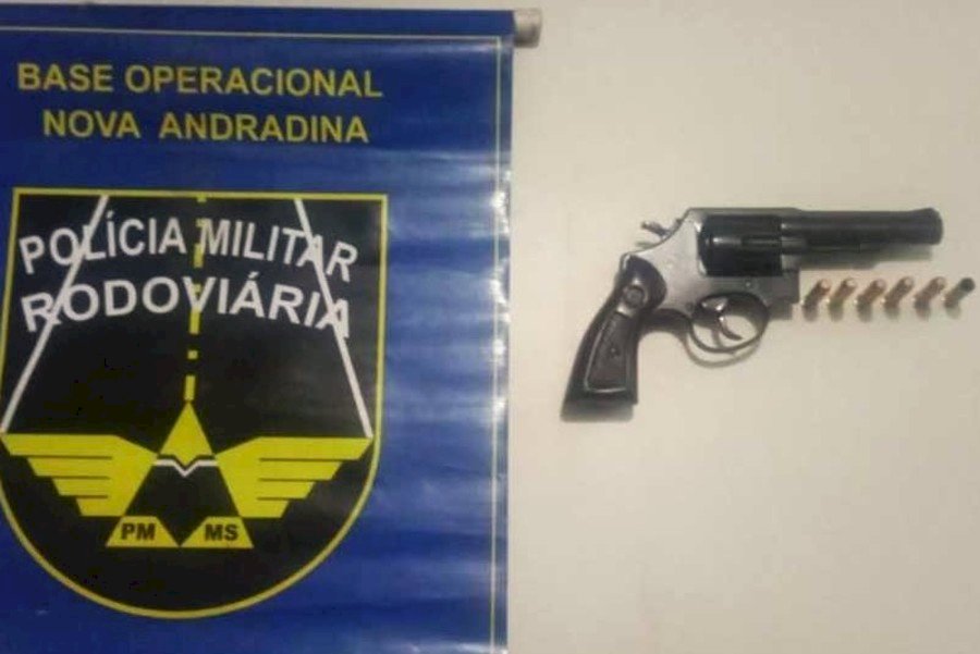 PMR apreende arma de fogo durante abordagem na MS-473, em Nova Andradina