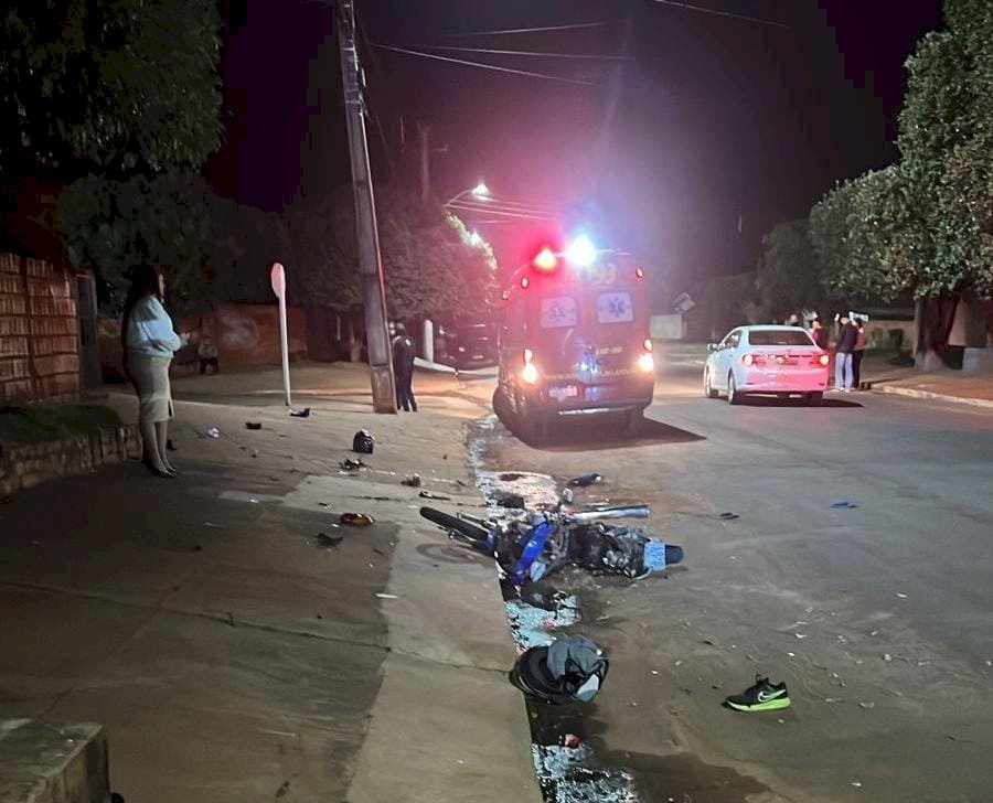 Ivinhema - Acidente entre moto e caminhonete deixa uma vítima fatal