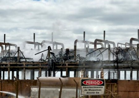 Incêndio de grandes proporções destruiu torres de resfriamento em usina