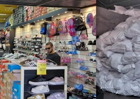 Lojas são alvo de operação e mais de 4 mil pares de tênis falsificados são apreendidos em Campo Grande