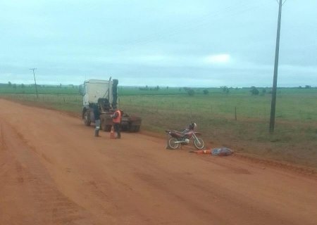 Angélica: Motociclista sofre queda na MS-141 e fratura a perna