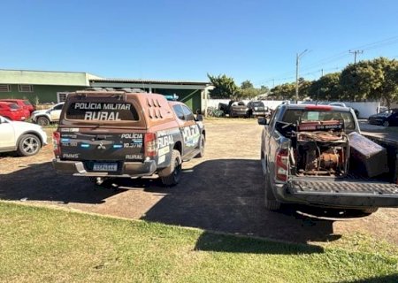 Batalhão de Polícia Militar Rural recupera materiais furtados da empresa Suzano e conduz dois autores por receptação em Chapadão do Sul
