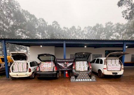 Comboio com carga de cigarros e cigarros eletrônicos contrabandeados é apreendido pelo TOR na MS-164